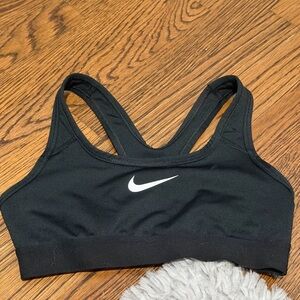 Nike Black Sports Bra with White Swoosh